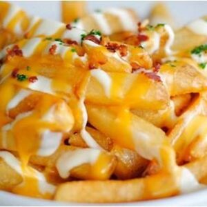 FRITES CHEDDAR OIGNONS FRITS